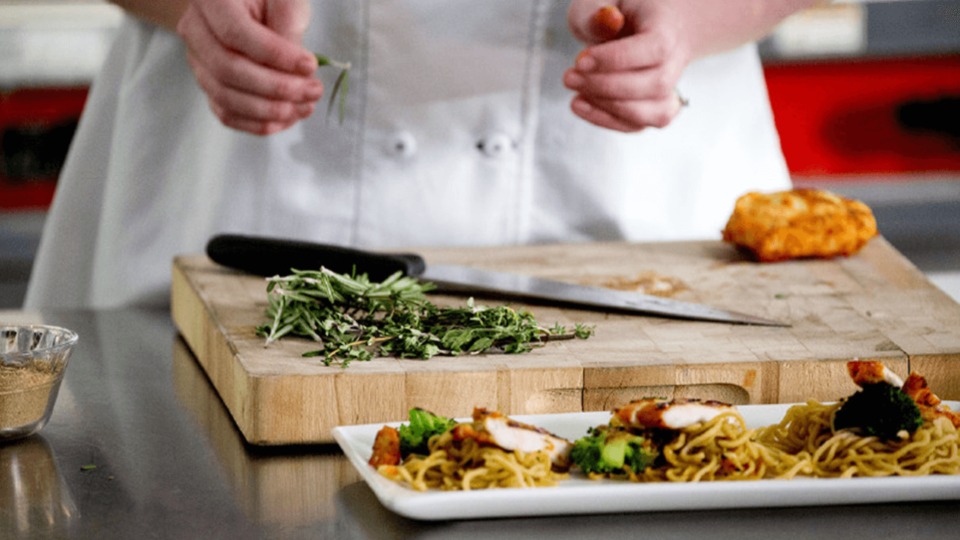 This is a photo of a chef preparing to cook.